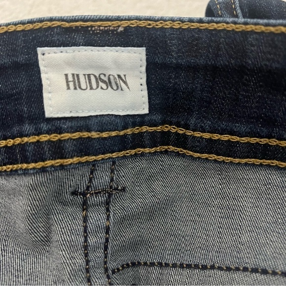 Hudson Women’s Signature Midrise Bootcut Jeans Dark Wash Size 28x34 Flap Pockets - Picture 5 of 12